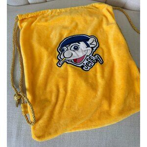 JEFFY puppet Youtube bag YELLOW drawstring backpack velour plush soft